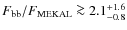$F_{\rm bb}/F_{\rm MEKAL} \ga 2.1^{+1.6}_{-0.8}$