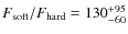 $F_{\rm soft}/F_{\rm hard} =
130^{+95}_{-60}$