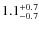$1.1^{\rm +0.7}_{-0.7}$