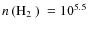$\hbox{$n\,({\rm H}_2$ ) }= 10^{5.5}$