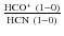 $\frac{{\rm HCO^+~(1-0)}}{{\rm HCN~(1-0)}}$