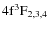 $\rm 4f^3F_{2,3,4}$