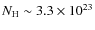 $N_{\rm H} \sim 3.3\times10^{23}$