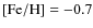 ${\rm [Fe/H]} =-0.7$