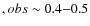 $,obs\sim0.4{-}0.5$