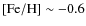 ${\rm [Fe/H]}\sim-0.6$