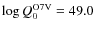 $\log Q_0^{\rm O7V}=49.0$