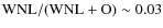$\rm WNL/(WNL+O)\sim0.03$