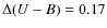 $\Delta (U-B) = 0.17$
