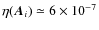$\eta(\vec{A}_i)\simeq 6\times 10^{-7}$