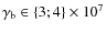 $\gamma_{\rm b}\in\{3;4\}\times 10^7$