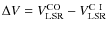 $\Delta V = V_{\rm LSR}^{\rm CO}
-V_{\rm LSR}^{\rm C~I}$