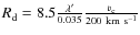 $R_{\rm d}=8.5\frac{\lambda'}{0.035}\frac{v_{\rm {c}}}{200~\rm {km~s^{-1}}}$