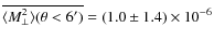 $\overline{\langle M_{\rm\perp}^2 \rangle(\theta < 6^\prime)}=(1.0\pm1.4)\times 10^{-6}$