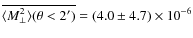 $\overline{\langle M_{\rm\perp}^2 \rangle (\theta < 2^\prime)}=(4.0\pm4.7)\times 10^{-6}$