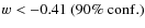 $w<-0.41
~(90\%~{\rm conf.})$