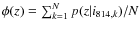 $\phi(z)=\sum_{k=1}^{N}p(z\vert i_{814,k})/N$