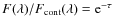 $F(\lambda)/F_{\rm cont}(\lambda) = {\rm e}^{-\tau}$