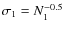 $\sigma_1=N_1^{-0.5}$