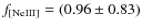 $f_{\rm [NeIII]} = (0.96\pm0.83)$