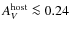 $A_{V}^{\rm {host}} \la 0.24$
