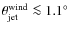 $\theta_{\rm jet}^{\rm wind} \la 1.1^\circ$