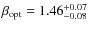 $\beta_{\rm opt}=1.46^{+0.07}_{-0.08}$
