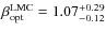 $\beta_{\rm opt}^{\rm LMC}=1.07^{+0.29}_{-0.12}$