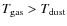 $T_{\rm gas}>T_{\rm dust}$