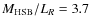 $M_{\rm {HSB}}/L_{R} = 3.7$