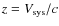 $z = V_{\rm {sys}}/c$