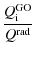 $\displaystyle \frac{{Q}_{{\rm i}}^{{\rm GO}}}{Q^{\rm rad}}$