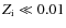$Z_{\rm i}\ll0.01$