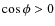$\cos\phi > 0$