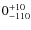 $\rm0_{-110}^{+10}$