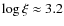 $\log \xi \approx 3.2$