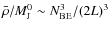 $\bar{\rho}/M_{{\rm J}}^{0}\sim N_{{\rm BE}}^3/(2L)^3$