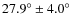 $27.9^\circ\pm 4.0^\circ$