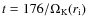 $t=176/\Omega _{\rm K}(r_{\rm i})$
