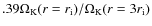 $.39\Omega_{\rm K}(r=r_{\rm i})/\Omega_{\rm K}(r=3r_{\rm i})$
