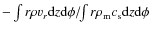 $- \int r\rho v_r {\rm d}z {\rm d}\phi / \!\!\int r\rho_{\rm m} c_{\rm s} {\rm d}z {\rm d}\phi$