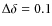 $\Delta\delta=0.1$