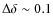 $\Delta\delta\sim 0.1$