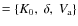 $=\{K_0,~ \delta, ~ V_{\rm a}\}$
