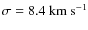 $\sigma=8.4~{\rm km}~{\rm s}^{-1}$
