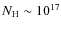 $N_{\rm H} \sim 10^{17}$