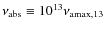 $\nu_{\rm abs} \equiv 10^{13} \nu_{\rm amax,13}$