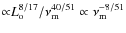${\propto} L_{\rm o}^{8/17}/\nu_{\rm m}^{40/51} \propto \nu_{\rm m}^{-8/51}$