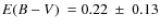 $\mbox{$E(B-V)$ }=0.22~\pm~0.13$