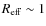 $R_{\rm eff}\sim1$